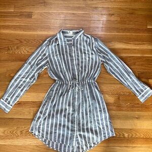 Striped Gray and White Women's Dress